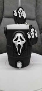 Blac or Pink Ghost Mask 3D Printed Can Cooler – 330ml