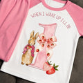 When I Wake Up I'll Be 1 Rabbit Pyjamas with Pink Sleeves and Trousers for Kids