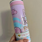 Lilac and blue 20oz personalised tumbler with lid and straw for hot and cold drinks