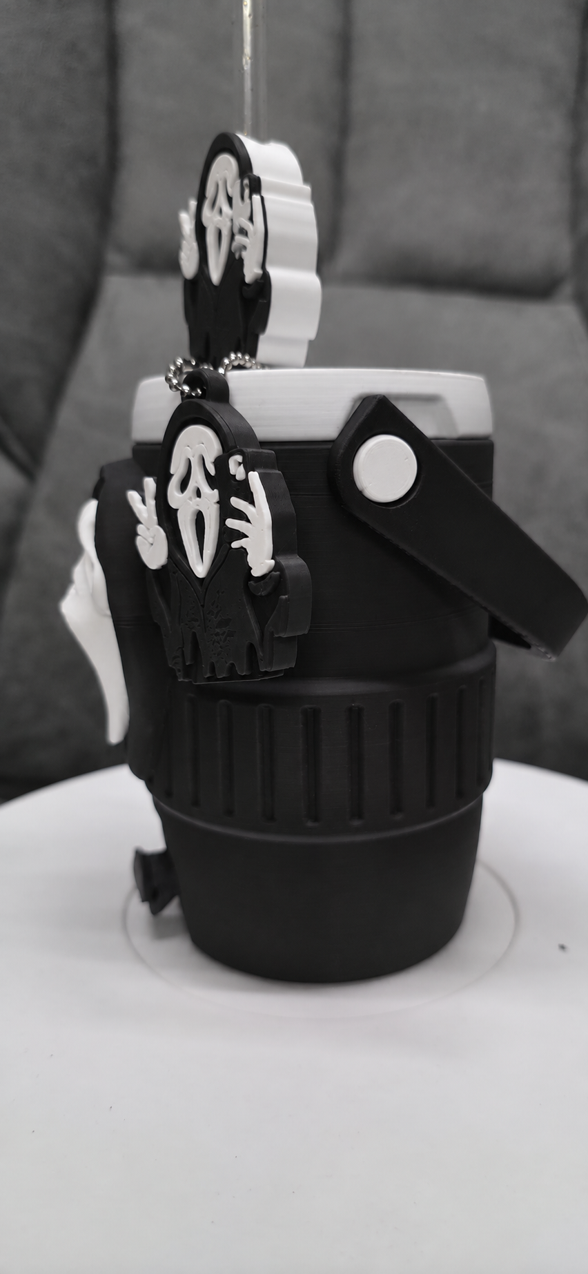 Blac or Pink Ghost Mask 3D Printed Can Cooler – 330ml