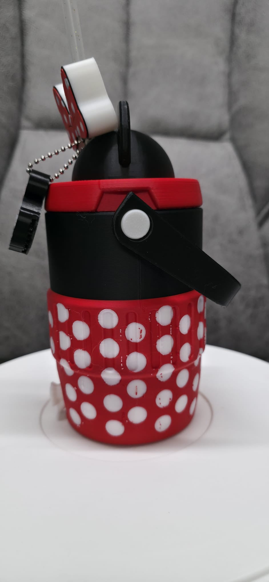 Red Bow & Polka Dot 3D Printed Can Cooler – 330ml