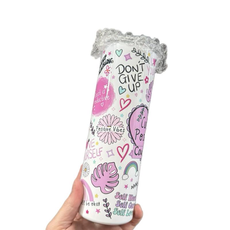 Cup of positivity 20oz tumbler with lid and straw