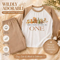 Woodland animals themed personalised when I wake up, birthday pyjamas, cute pyjamas, birthday with age on pyjamas. Message me or leave a note at checkout with name and age to add on