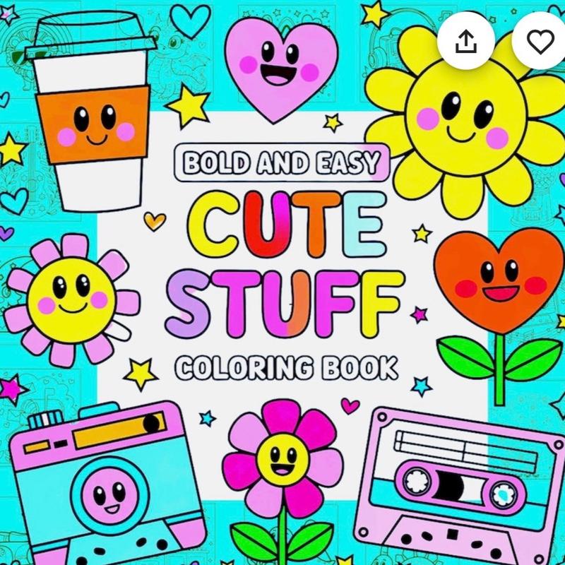 Cute Bold and Easy Colouring Book for All Ages - Fun and Engaging Pages for Kids and Adults