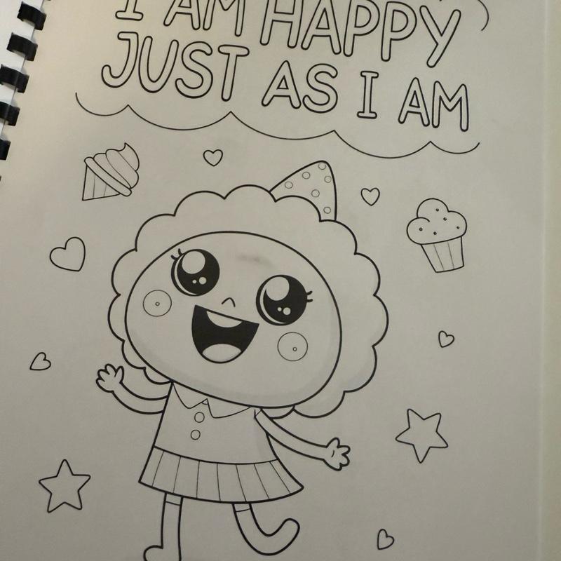 Childrens Positive Affirmations Colouring Book with Fun Characters and Inspirational Quotes for Kids