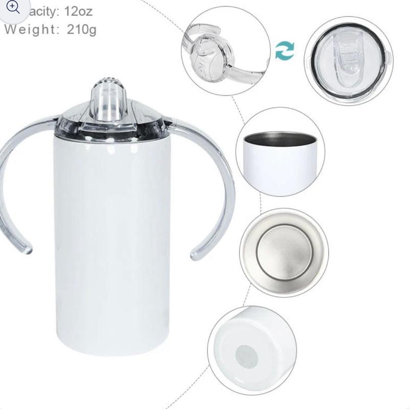 Blue Dog 12oz Insulated Sippy Cup with Two Lids One Sippy Lid and One Lid with Straw BPA Free for Kids