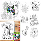 Funny horror colouring books 3 to choose from cute serial killer, spooky stoner and Halloween stoner