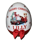 Personalised Christmas themed jumbo plastic egg