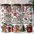 20oz North Pole hot chocolate tumbler with flat lid and straw Drinkware Flasks Beverage Insulation Bottles Water Bottles Portable Mug