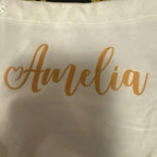 Christmas Velvet White Gift Bag with Reindeer Ears Personalised with Name