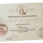 Easter certificate straight from the Easter bunny with medal