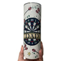 Darts Themed 20oz Tumbler for Hot and Cold Drinks with Lid and Straw Dad Gift Idea can have any name
