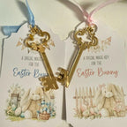 Special Magic Key for the Easter Bunny - Pink or Blue Design with Ribbon and Easter Bunny Image