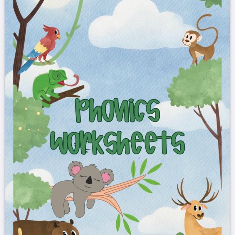Phonics Colouring Worksheet Book with 20 Pages for Kids Learning Fun and Development
