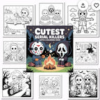 Funny horror colouring books 3 to choose from cute serial killer, spooky stoner and Halloween stoner