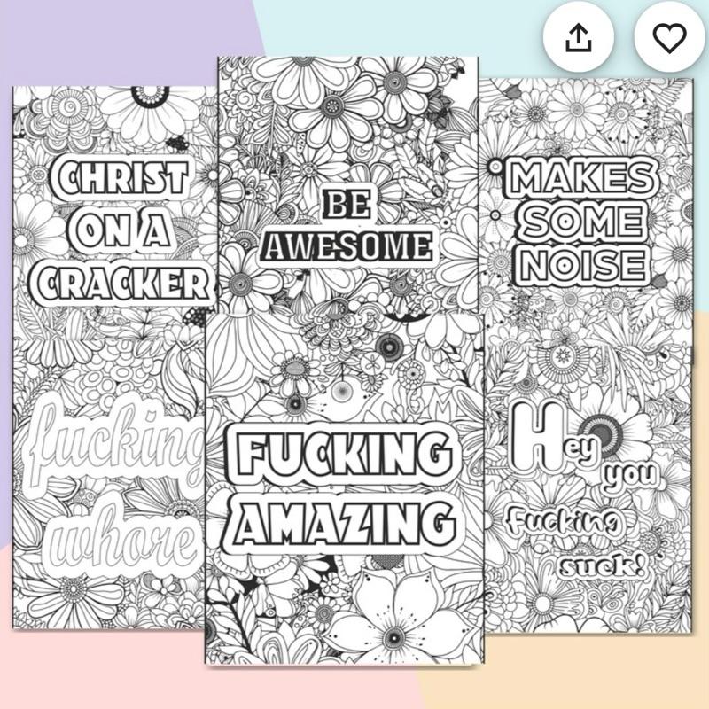 Adult humour sweary colouring book