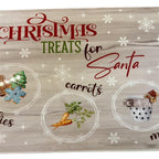 Personalised Santa Treat Board for Christmas Eve with Carrots and Cookies Design for Festive Fun