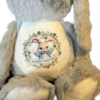 Soft Plush Bunny Personalised with Name and Bunny Picture Added to Stomach Perfect First Easter Gift for Kids