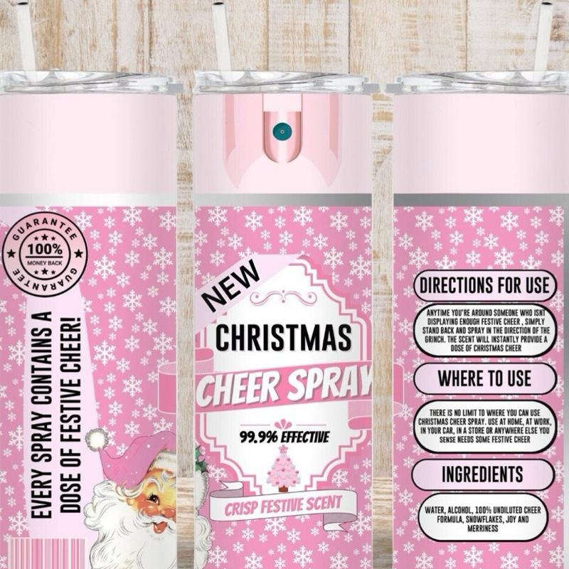 Christmas cheer spray hot and cold drinks tumbler with lid and straw Drinkware Flasks Insulated Water Bottles Portable Mug Bottled