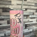 Personalised 20oz tumbler with lid and straw for hot and cold drinks