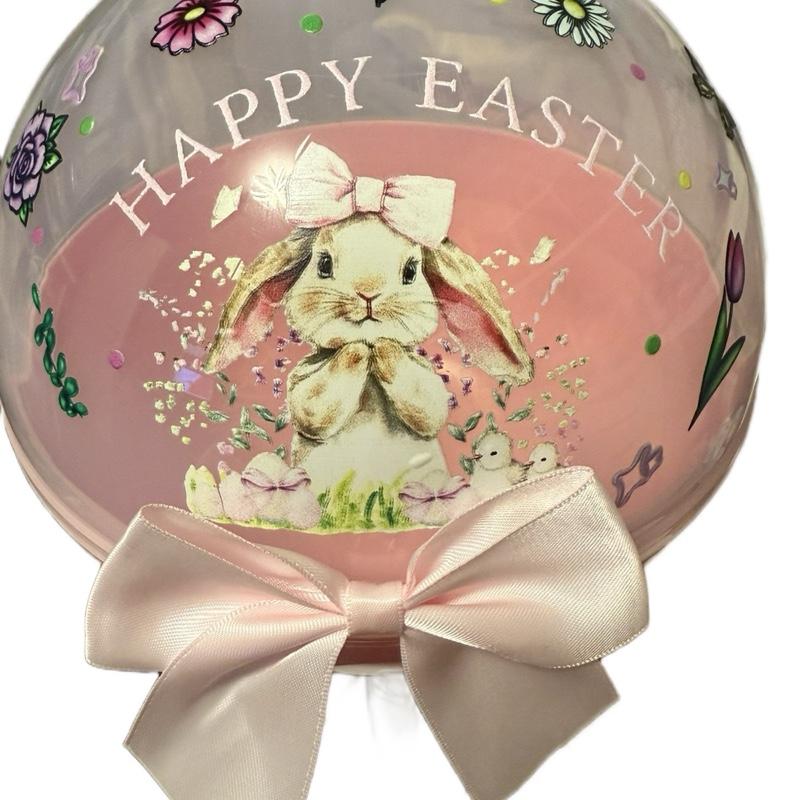 Giant fillable Easter themed plastic lollipop in pink or blue-not filled Gift, organiser. Easter, birthday or valentines gift