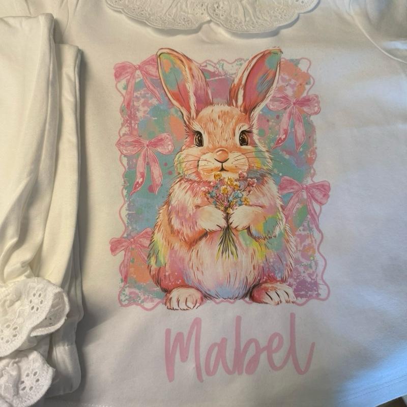 Cute bunny personalised frilly pyjamas