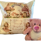 Personalised fairy pocket cushion, pillow. Would look beautiful in any little girls room. 40x40. Option to add on insert and plush