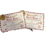 Santa Claus Nice List Certificate Personalised Printed on Thick Textured Quality Paper with Gold Medal Christmas Decoration