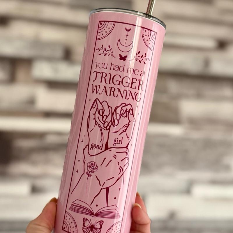 Pink Smutty Book Club 20oz Tumbler with Lid and Straw for Hot and Cold Drinks - Perfect for Book Lovers