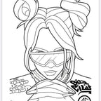 Billie Pop Star 20 Pages Colouring Book for Music Lovers Featuring Iconic Green Hair and Rock Pose
