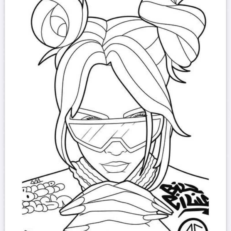 Billie Pop Star 20 Pages Colouring Book for Music Lovers Featuring Iconic Green Hair and Rock Pose