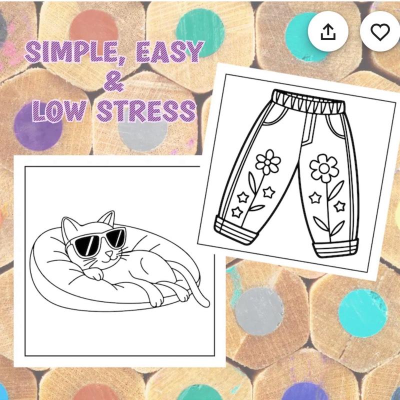 Cute Bold and Easy Colouring Book for All Ages - Fun and Engaging Pages for Kids and Adults