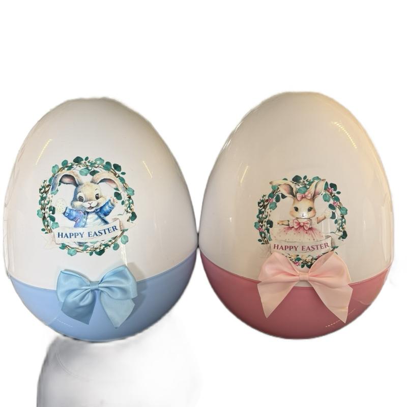 Personalised Blue or pink bunny themed jumbo 16 inch egg to fill with gifts (egg comes empty)