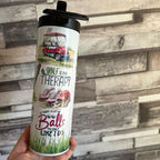 Golf Themed 20oz Double Walled Insulated Tumbler for Hot and Cold Drinks with Flip Up Lid Perfect for Golfers