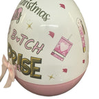 Personalised Pinkmas Surprise 16inch Jumbo Egg Makeup Themed Christmas Gift with Bow