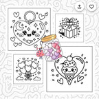 Cute and easy Cozy girl love colouring book activity pack