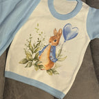 New baby bunny pyjamas making them a lovely gift to celebrate a newborn available in sizes 0-3 and 3-6 months can also add a name to them by leaving a note at the checkout or messaging me once ordered