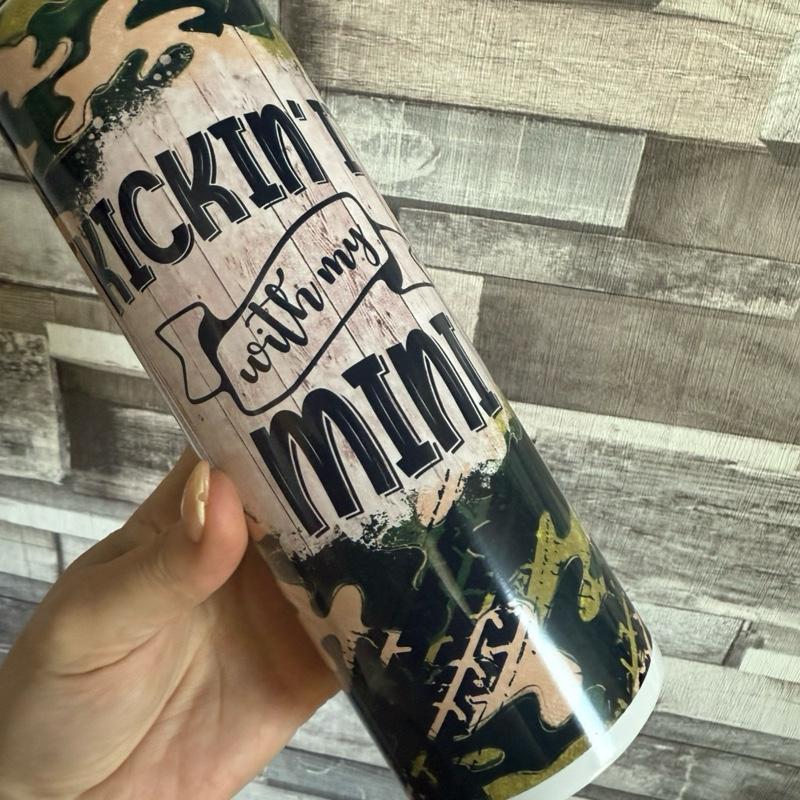 Hot and cold drinks, water insulated, double walled tumbler and sippy cup. Matching father and son. With straw and lid. BPA free Drinkware Flasks Bottles Bottled Portable. Camo design