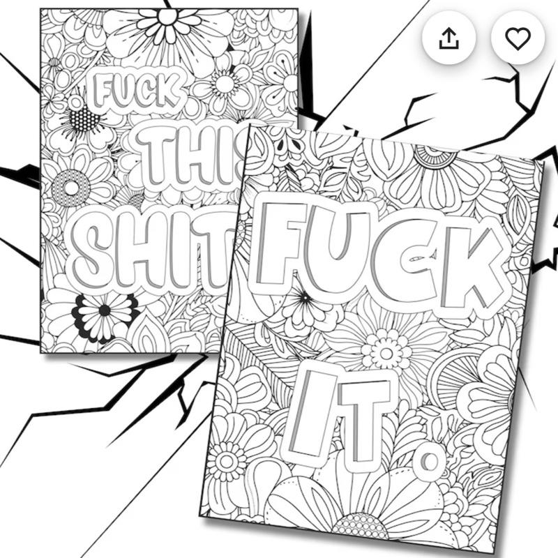 Adult humour sweary colouring book