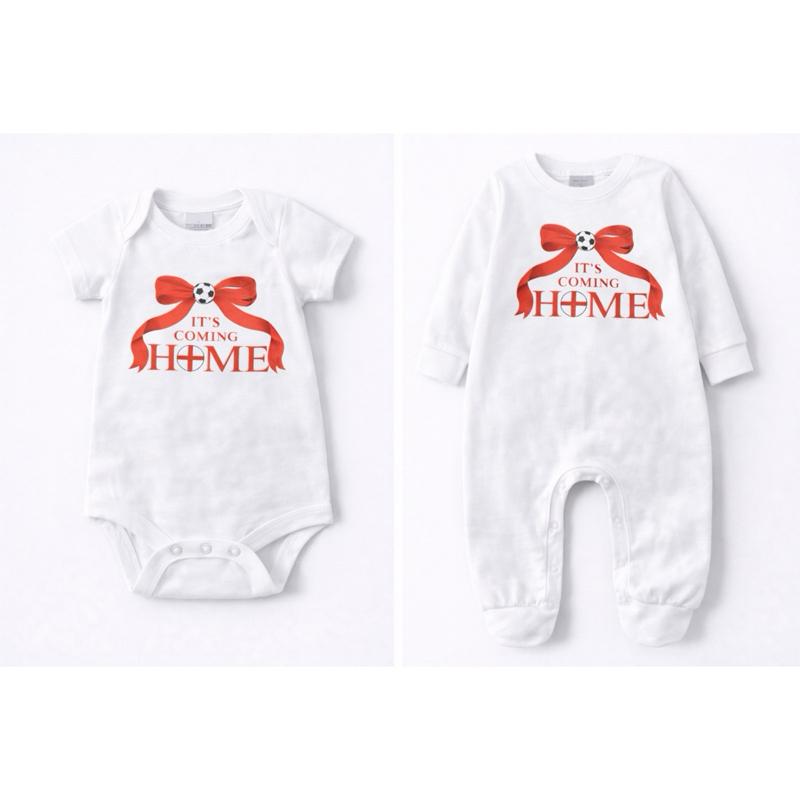 It’s coming home baby vests and baby grows/rompers. Support this years 2026 World Cup