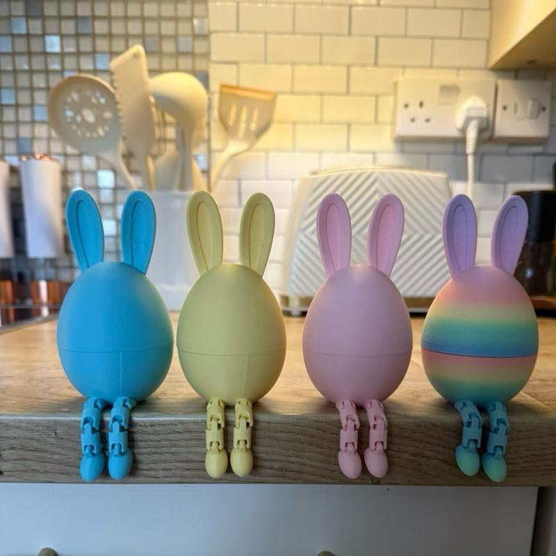 Easter egg bunny surprise holder with articulated legs. Easter gift, Easter gift holder option to add on extras
