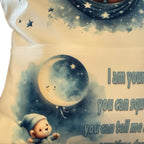 Personalised blue worry bear pocket cushion, pillow. Option to add on insert and teddy