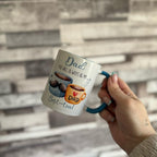 Dad 11oz Ceramic Mug with Blue Handle & Blue Inside Perfect Father’s Day Gift for Dad Stylish Drinkware Beverage Cup Reusable Washable Coffee tea