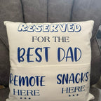 Dad’s pocket cushion, remote control holder, dads gift, gifts for fuzzy dads, best dad Father’s Day present, 40 x 40 cushion