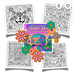 Bold and easy trippy art colouring book