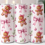 Pink gingerbread double walled insulated tumbler 20oz with flat lid and straw and sippy cup 12oz  Drinkware Bottles Flasks Insulation Mug Bottled Portable