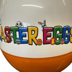 Personalised 16inch white and orange jumbo plastic egg (comes empty)