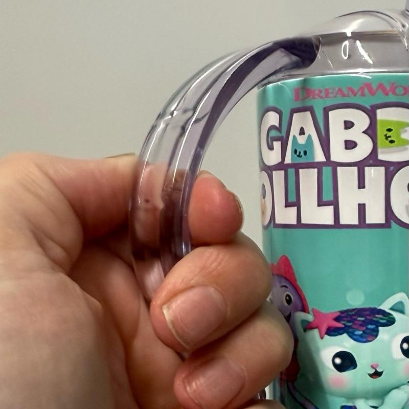 Personalised Doll House 12oz Sippy Cup with Two Lids for Dual Use as Cup with Lid and Straw Featuring Adorable Cat and Girl Design
