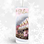 Express Train Christmas Themed Hot and Cold Drinks Tumbler with Lid and Straw Festive Design Drinkware Flasks Portable Mug Water Bottles Bottled