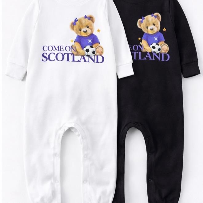 Come on Scotland football baby vest, baby grow, baby romper.